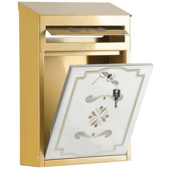 Почтовые ящики:  Почтовый ящик Элит дизайнерский золотой с лазерной гравировкой фотографии