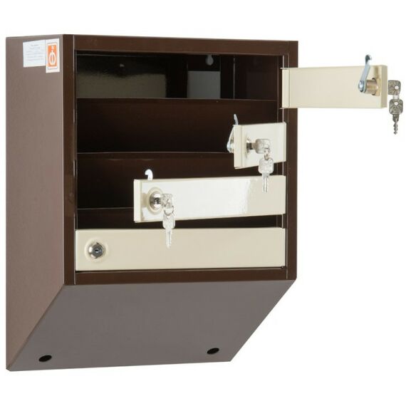 Почтовые ящики:  Почтовый ящик Стандарт 4 секции кор/беж фотографии