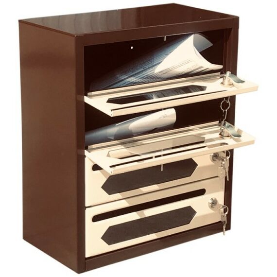 Почтовые ящики:  Почтовый ящик Комфорт Плюс 4 секции кор/беж фотографии