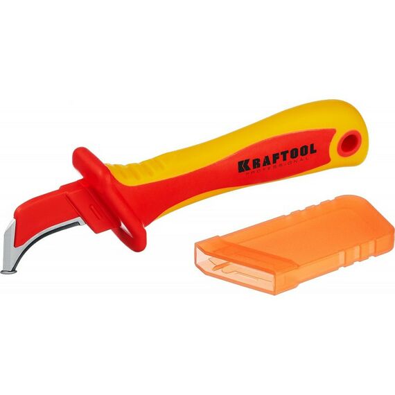 Диэлектрический инструмент: Нож электрика диэлектрический KRAFTOOL KN-7 с "пяткой", изогнутый [45400] фотографии