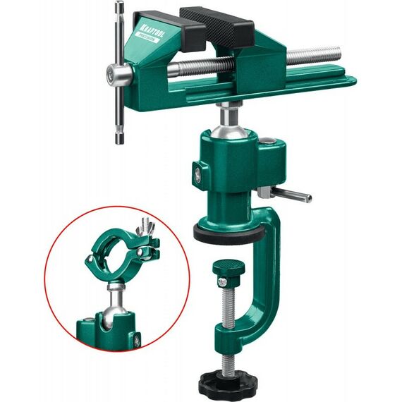 Тиски, струбцины, наковальни, верстаки: Шарнирно-поворотные тиски KRAFTOOL PRECISION 75 мм [32711-75] фотографии