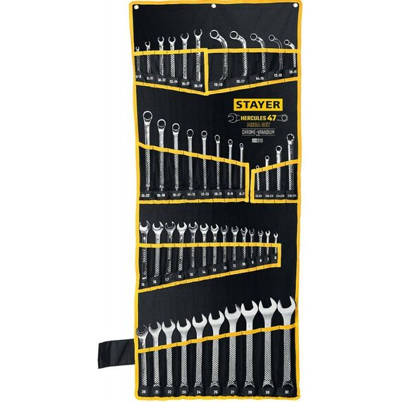 Наборы инструментов и ключи: Набор гаечных ключей универсальный STAYER HERCULES 6 - 32 мм 47 шт [27082-H47] фотографии