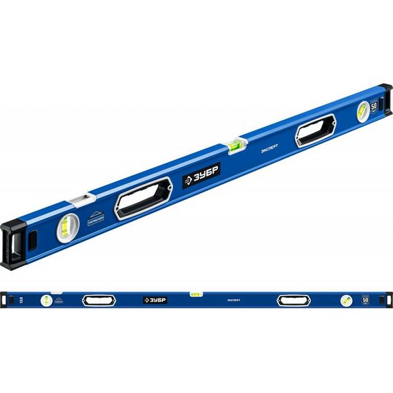 Строительные уровни: Мощный уровень Зубр Эксперт 1500 мм с рукоятками и зеркальным глазком [34570-150] фотографии