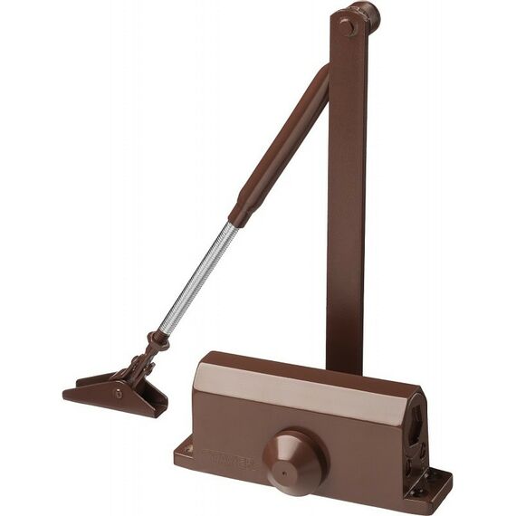 Доводчики: Доводчик дверной STAYER 37917-80 для дверей массой до 80 кг, цвет коричневый фотографии