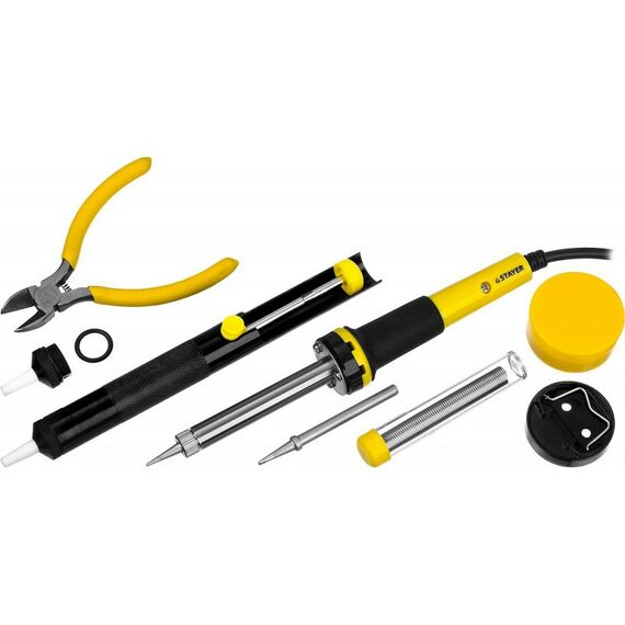 Паяльное оборудование: Набор для паяльных работ STAYER PROTerm 55314-60-H8 60Вт с 2К рукояткой, конус фотографии