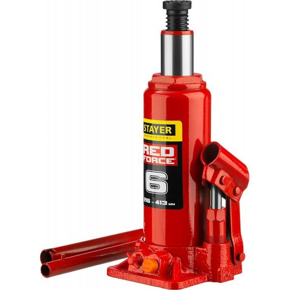 Домкраты: Домкрат бутылочный гидравлический STAYER RED FORCE 6т 216-413мм [43160-6] фотографии