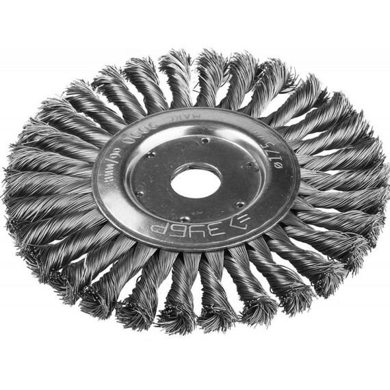 Шлифовка, зачистка: Щетка дисковая для УШМ Зубр ЭКСПЕРТ 175х22мм плетеные пучки стальной проволоки 0.5мм [35190-175] фотографии