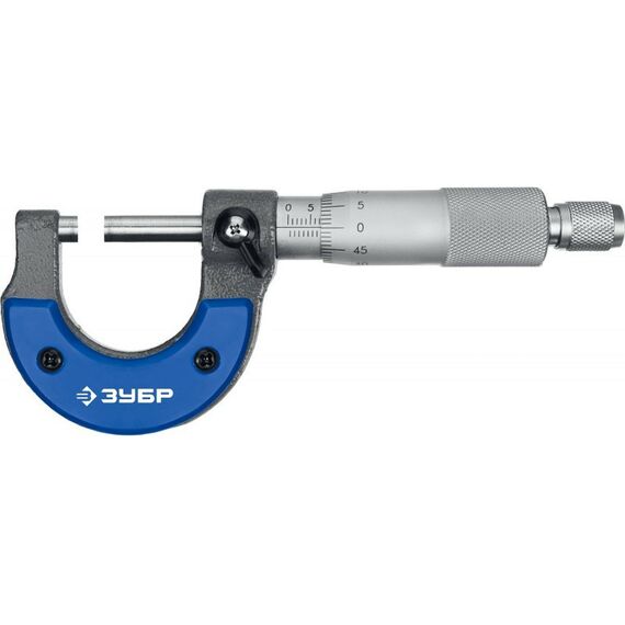 Микрометры: Микрометр Зубр Профессионал МК 25 гладкий механический, диапазон 0-25мм, шаг измерения 0,01мм [34480-25_z02] фотографии