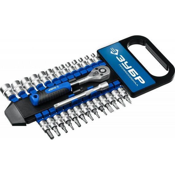 Наборы инструментов и ключи: Набор торцовых головок Зубр Профессионал ТМ-28 28 предметов [27645-H28] фотографии