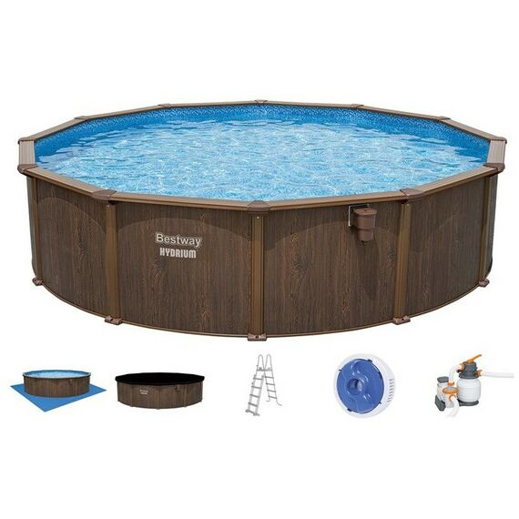 Бассейны: Бассейн каркасный Bestway 550 х 130 см песч. фильтр-насос, лестница, скиммер, тент, подстилка [561CS] фотографии