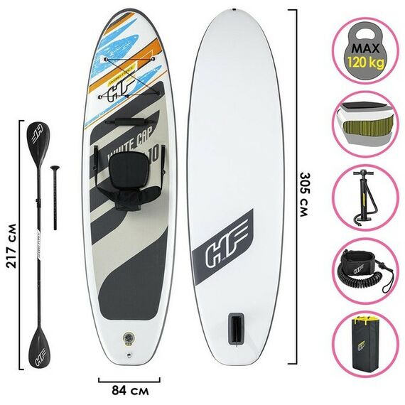 SUP-серфинг: SUP-доска с набором Bestway White Cap Convertible 305 x 84 x 12 см [65341] фотографии