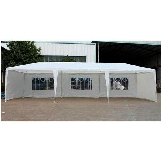 Шатры, тенты, уличные зонты: Шатер садовый  9*3м белый, 3 стенки фотографии