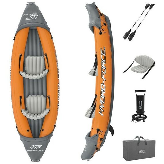 Байдарки: Байдарка Bestway Lite-Rapid X2 Kayak 2 местная, вёсла 218 см, до 160 кг, 321 х 88 х 48 см [65077] фотографии