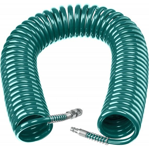 Принадлежности для пневмоинструмента: Воздушный спиральный шланг с фитингами рапид KRAFTOOL 20 м 8х12 мм, 15 бар [06590-20] фотографии