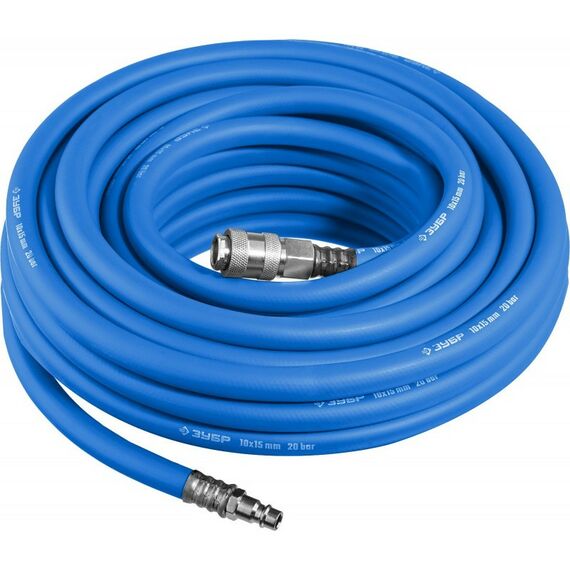 Принадлежности для пневмоинструмента: Воздушный шланг с фитингами рапид Зубр Профессионал 10 м 10х15 мм, 20 бар [6481-10] фотографии
