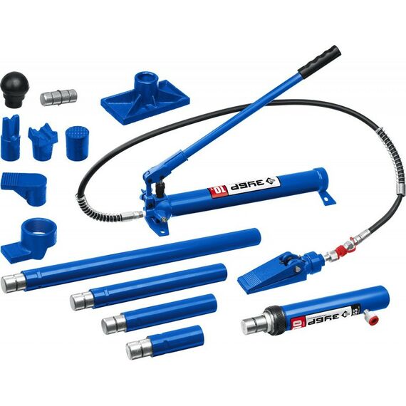 Прессы, растяжки, обратные молотки: Набор для правки кузова гидравлический Зубр Профессионал 10т в пластиковом кейсе [43035-10] фотографии