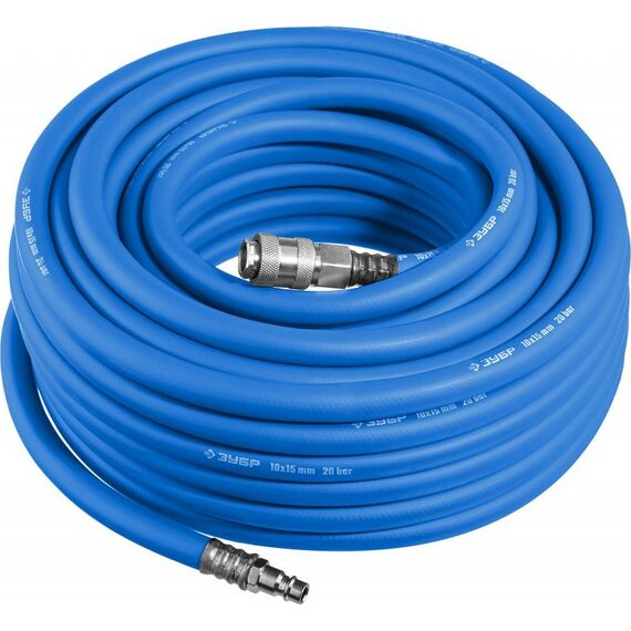 Принадлежности для пневмоинструмента: Воздушный шланг с фитингами рапид Зубр Профессионал 15 м 10х15 мм, 20 бар [6481-15] фотографии