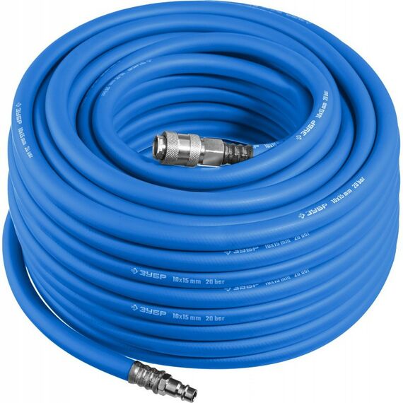 Принадлежности для пневмоинструмента: Воздушный шланг с фитингами рапид Зубр Профессионал 20 м 10х15 мм, 20 бар [6481-20] фотографии
