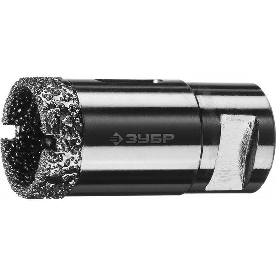 Буры, пики, коронки, сверла: Высокоскоростная алмазная коронка Зубр Профессионал d 29мм для УШМ (М14) по керамограниту и железобетону, Вакуумное Спекание [29865-29] фотографии