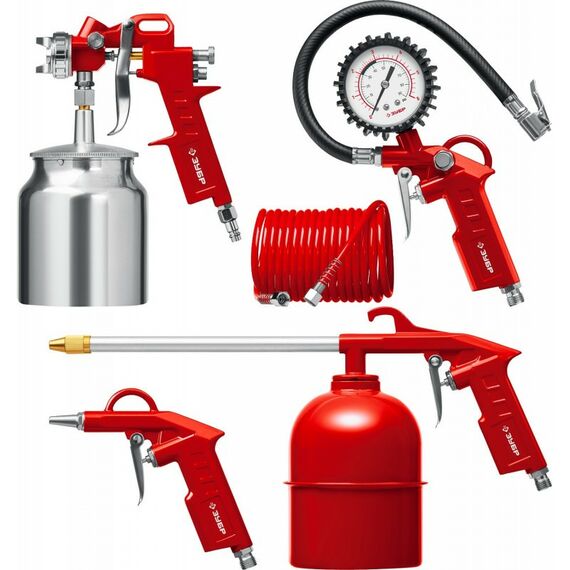 Принадлежности для пневмоинструмента: Набор пневмоинструмента Зубр MS-5N универсальный, 5 предметов [06458-H5] фотографии