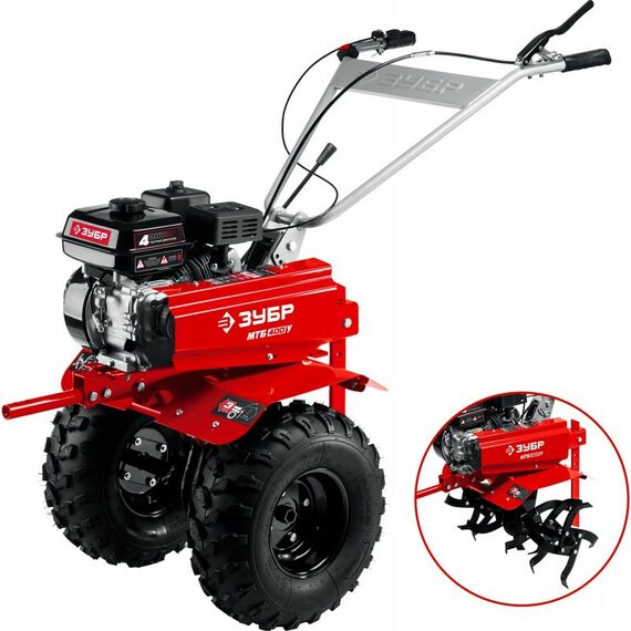 Культиваторы: Мотоблок Зубр МТБ-400 У с понижающей передачей, увеличенные колеса, 7 л.с. фотографии