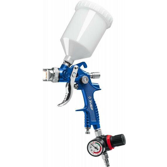 Пневмокраскопульты: Краскопульт пневматический Зубр Профессионал PRO 600M HVLP c верхним бачком, регулятор, 1.4мм [06453-1.4] фотографии