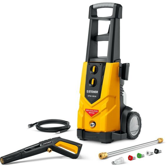 Мойки высокого давления: Мойка высокого давления STEHER HPW-180B 180 Атм, 2200 Вт, пистолет G-280 PRO фотографии