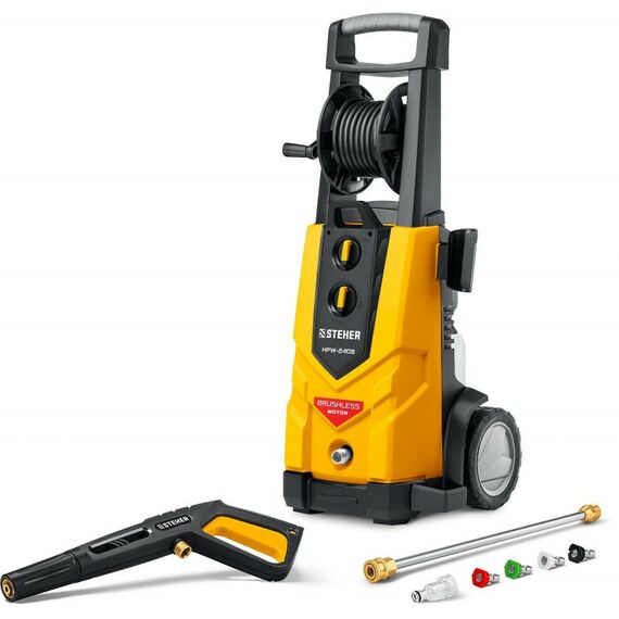 Мойки высокого давления: Мойка высокого давления STEHER HPW-240B 240 Атм, 3300 Вт, пистолет G-280 PRO фотографии