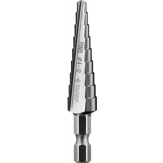 Буры, пики, коронки, сверла: Сверло ступенчатое Зубр Профессионал 4-12мм 9 ступеней [29670-4-12-9] фотографии