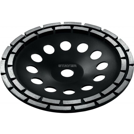 Шлифовка, зачистка: Двухрядная алмазная шлифовальная чашка STAYER Double d 180 мм [33381-180] фотографии