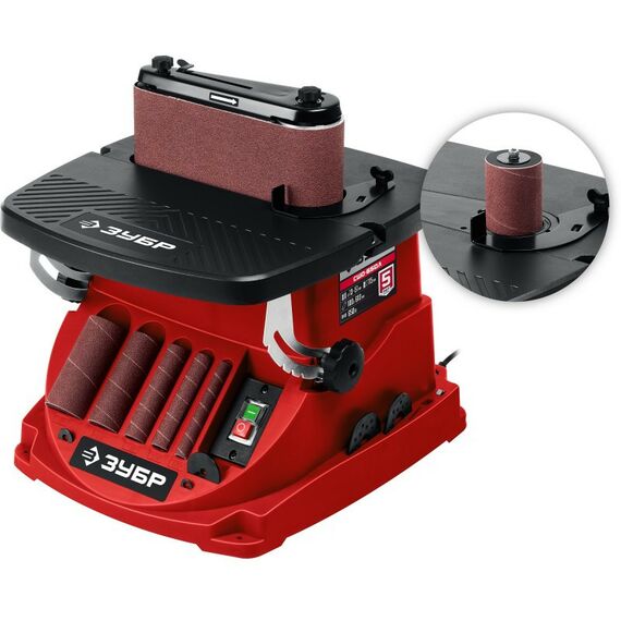 Обрабатывающие станки: Осцилляционный шпиндельный шлифовальный станок Зубр СШО-650Л d 13, 19, 26, 38, 51 x 115, 650 Вт фотографии