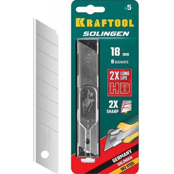 Ручной инструмент: Сегментированные лезвия KRAFTOOL 18 мм, 5 шт [09605-18-S5] фотографии