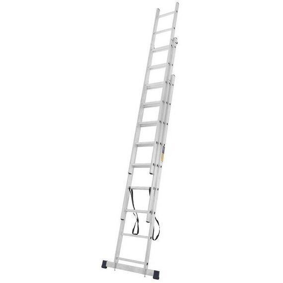 Стремянки и лестницы: Лестница TUNDRA 9 ступеней трехсекционная, алюминиевая фотографии