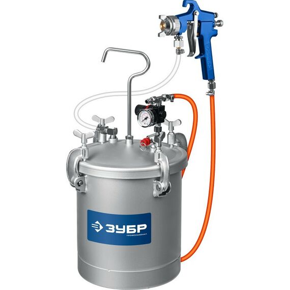 Пневмокраскопульты: Красконагнетательный бак с краскораспылителем Зубр Профессионал KNB-10 10 л [06464] фотографии
