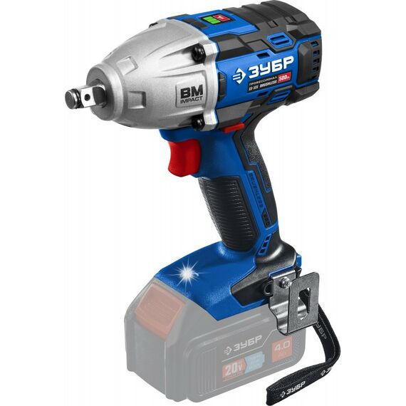 Винтоверты: Бесщеточный гайковерт Зубр Профессионал GB-500 Т7, 20 В, 500 Н·м, без АКБ фотографии