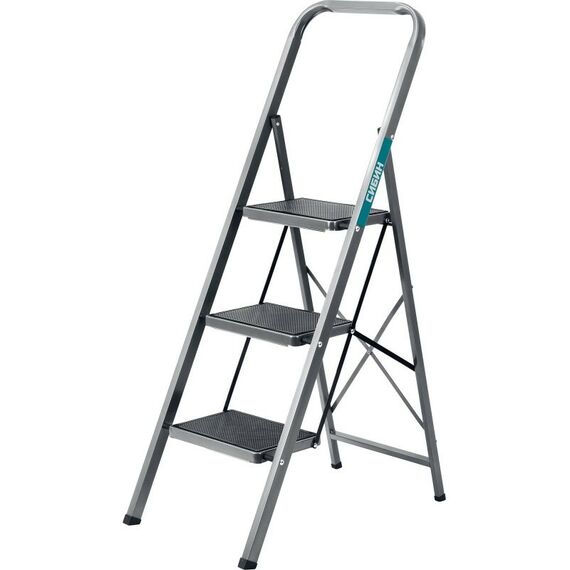 Стремянки и лестницы: Стальная стремянка СИБИН 38807-03 3 ступени, 71 см, c широкими обрезиненными ступенями фотографии