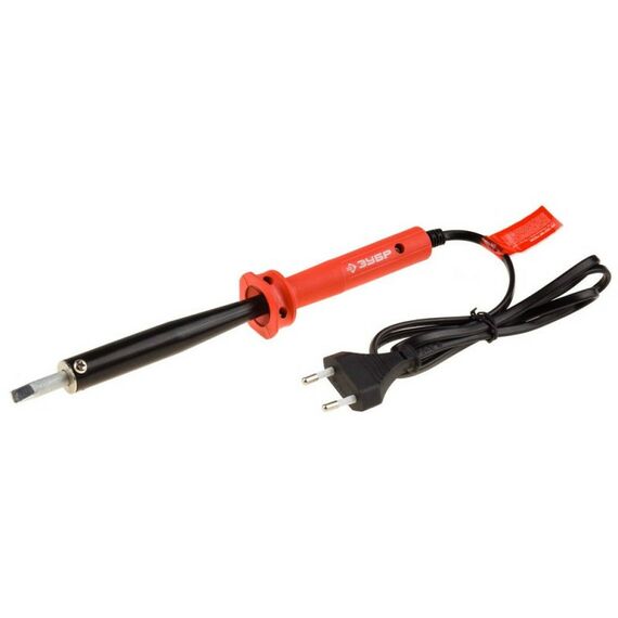 Паяльное оборудование: Электропаяльник с пластиковой рукояткой Зубр 100Вт клин [55400-100] фотографии