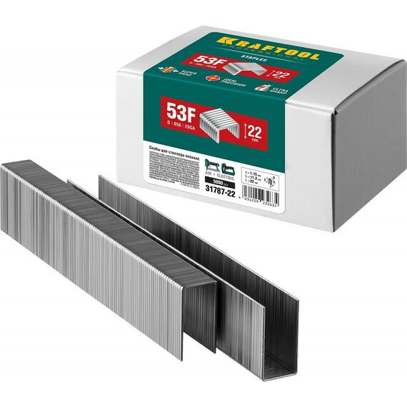 Скобы для степлера: Скобы для степлера KRAFTOOL 22 мм тип 20GA (53F / D / 056), 5000 шт [31787-22] фотографии