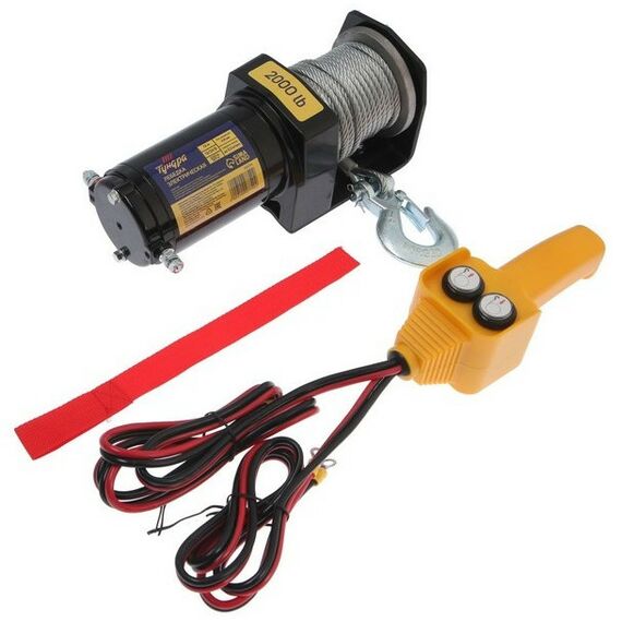 Лебедки, тали, тельферы: Лебедка электрическая TUNDRA 12/24V, 2000 lb (0.9 т) 1 л.с., до 3.2 м/мин, 4.8 мм х 12 м фотографии
