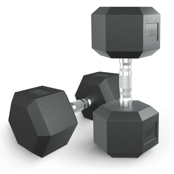 Гантели: Гантель гексагональная UNIXFIT 20 кг обрезиненная, пара фотографии