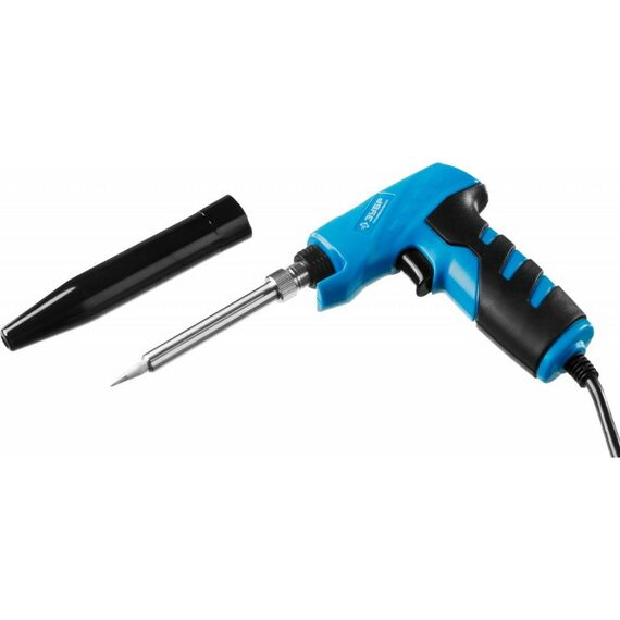 Паяльное оборудование: Электропаяльник Зубр ТУРБО 30Вт + 130Вт керамический нагреватель, конус, пистолетная рукоятка [55408] фотографии