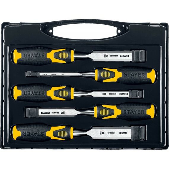 Столярно-слесарный инструмент: Набор стамесок-долот STAYER Hercules 5 предметов [18205-H5] фотографии