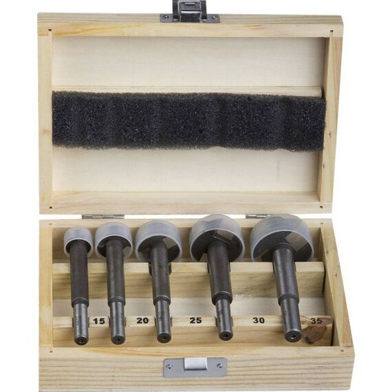 Буры, пики, коронки, сверла: Набор сверл форстнера STAYER Maxcut 5 шт 15-20-25-30-35мм, по дереву, ДСП [29985-H5] фотографии