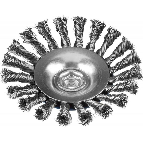 Шлифовка, зачистка: Щетка коническая Зубр Профессионал 115 мм стальная проволока, 0.5 мм [35269-115] фотографии