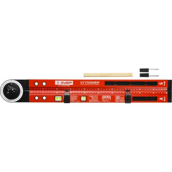 Строительные уровни: Складной уровень-угломер Зубр УГЛОМЕР 500 мм [34740] фотографии