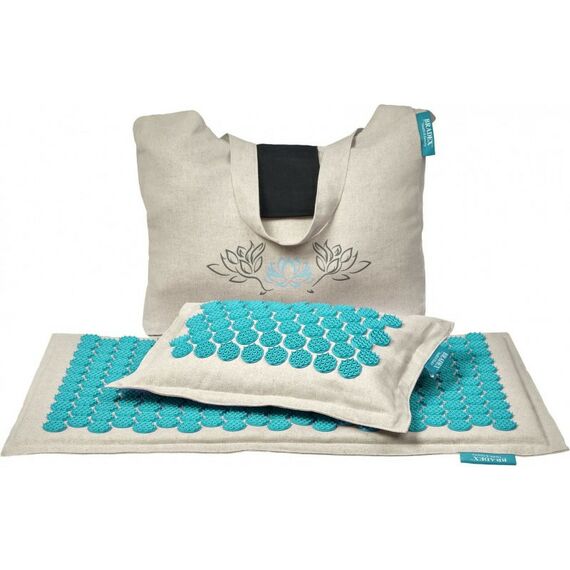 Массаж, спа, стоунтерапия: Набор акупунктурный Bradex Нирвана бежевый, бирюзовые шипы, премиум-серия [KZ 0712] фотографии