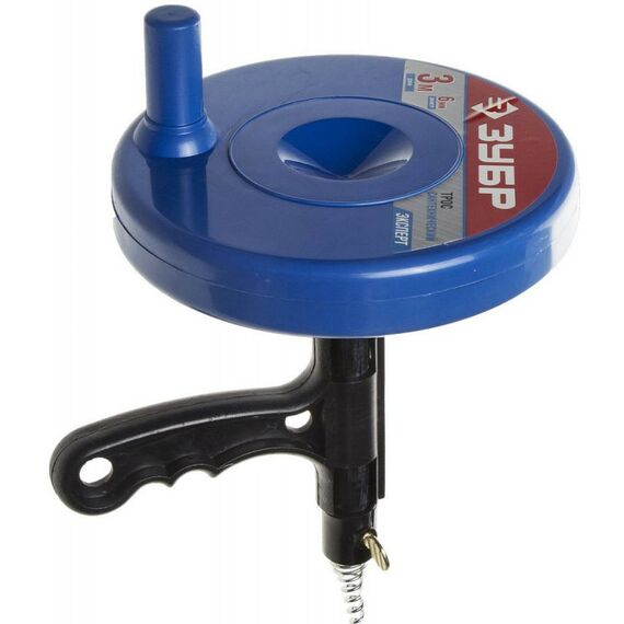 Столярно-слесарный инструмент: Сантехнический трос в пластиковом корпусе Зубр 3 м d 6 мм [51907-03] фотографии