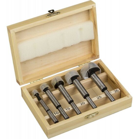 Буры, пики, коронки, сверла: Набор сверл форстнера Зубр 5 шт 10-15-20-25-35мм, по дереву, фанере, ДСП [2994-H5] фотографии