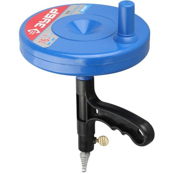 Столярно-слесарный инструмент: Сантехнический трос в пластиковом корпусе Зубр 7.6 м d 6 мм [51907-08] фотографии