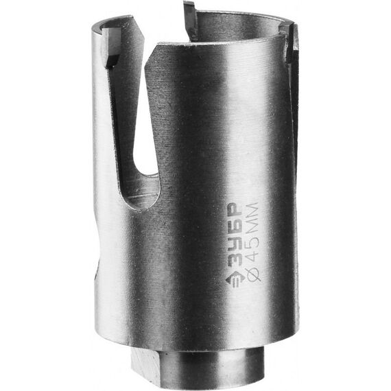 Буры, пики, коронки, сверла: Коронка с твердосплавными резцами Зубр Профессионал ПРОУНИВЕРСАЛ 45 мм [29514-45] фотографии